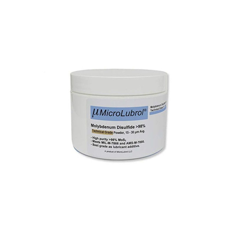 8 oz. MicroLubrol Molybdenum Disulfide >98% Technical Grade Powder, avgerage