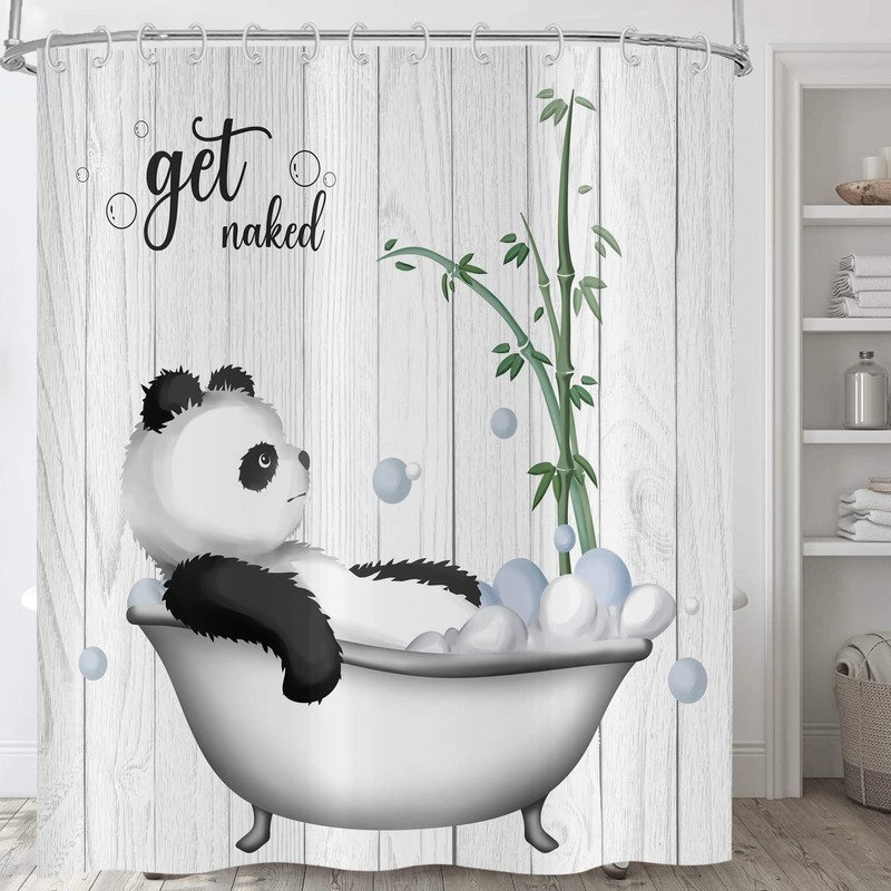 ASDCXZ Funny Shower Curtain, 180 x 200 cm, Panda Takes