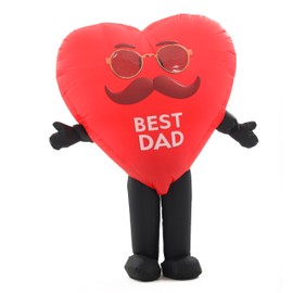 Blow up Red Love Heart Costume,Inflatable Costume for Adult,Birthday Thanksgiving Valentines Father Day Halloween (Love - Father)