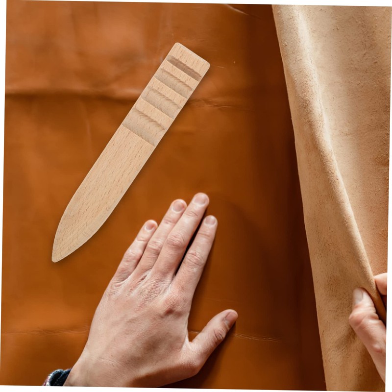 Ciieeo 2sets Leather Edge Burnisher Tool Beech Craft Polisher for