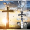 Rofusn Religious Caravaca Double Cross Necklace: Silver Cross Amulet Pendant