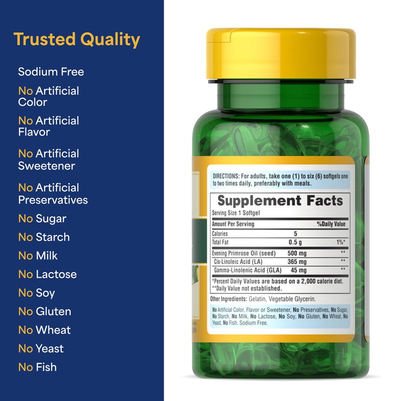 Puritan's Pride Cold Pressed Evening Primrose Oil 500 mg with