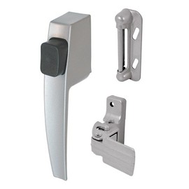 Prime-Line K 5006 Screen and Storm Door Push Button Latch Set With Night Lock – Replace Old or Damaged Screen or Storm Door Handles Quickly and Easily – Aluminum Finish (Fits Doors 5/8” – 1-1/4” Thick)