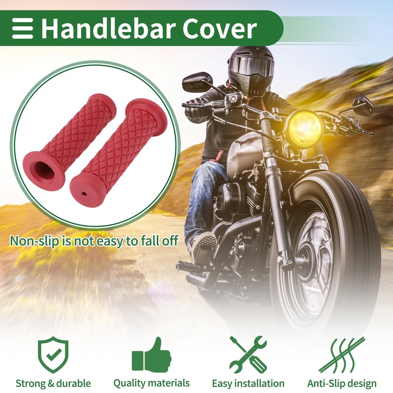 X AUTOHAUX 7/8" 22mm 15/16" 24mm Motorcycle Hand Grips Cover