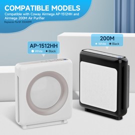 AP-1512HH Washable Pre-filter Replacement Compatible with Coway Airmega AP-1512HH, AP-1512HH-FP, AP-1518R, AP-1519P, Item #3304899, Include 4 HEPA Filters and 4 Carbon Filters