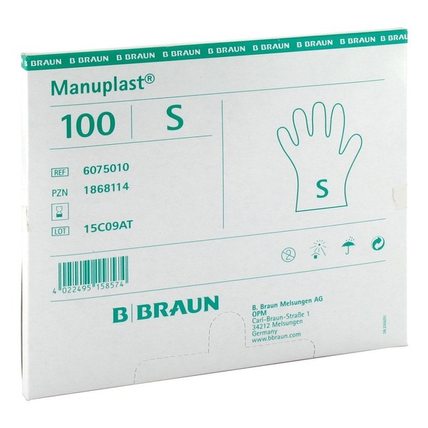 Manuplast Disposable Gloves PE Small Pack of 100