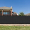 Bynbbur 6'x12' Black Outdoor Divider Privacy Fence with Iron Poles