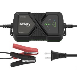 Infinity 8A Battery Charger with Bluetooth APP Monitoring, 12V, Switchable 8 AMP/2 AMP, 8 Stage Charging Automotive Charger, Battery Maintainer, Battery Desulfator for Car, RV, Buses, Trucks, Boats