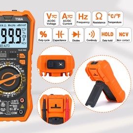 Professional Digital Multimeter YIQIYIBO Multimeter TRMS 9999 Accounts Manual Range Voltmeter Measuring AC/DC Voltage AC/DC Voltage Resistance Diodes Triode Continuity Capacity