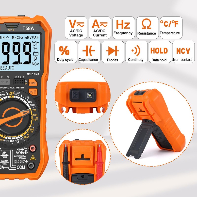 Professional Digital Multimeter YIQIYIBO Multimeter TRMS 9999 Accounts Manual Range