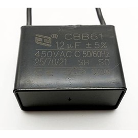 Capacitor - 450 V ~ AC 1µF-25µF uf +-5% CBB61 Motor Capacitor, Starting Capacitor, Starter Capacitor, Operating Capacitor (1.2 µF)
