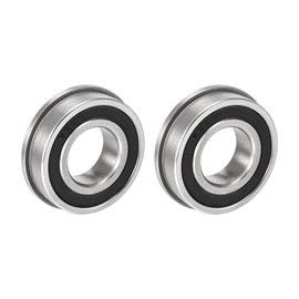 sourcing map F6003-2RS Flange Ball Bearings 17 x 35 x 10 mm Double Sealed Chrome Steel Bearings Pack of 2