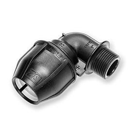 PE Angle 90° External Thread 32 mm x 1 Inch 16 Bar Fitting for Connecting Polyethylene Pipes 32-C
