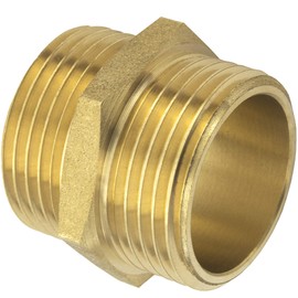 SHYNE Premium 1 inch Double Nipple External Thread on Both Sides Made of Brass Robust and Rustproof - Connection Nipple - Pipe Nipple