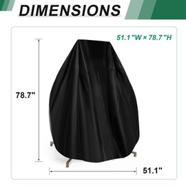 FINCATI Double Patio Swing Chair Cover,Waterproof Heavy Duty Weather Resisatnt Hanging Wicker Basket Chair Cover with Zipper & Drawstring Swing Egg Chair Covers for Outdoor Furniture 80" x 91"