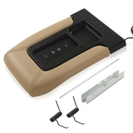 ALLGOOD Center Console Armrest Repair Kit w/Wireless Charging, Compatible with Chevy Silverado 1999-2007, Beige