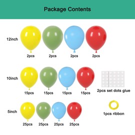 Blue Red Yellow Green Balloons 171Pcs Happy Birthday Balloons Arch Garland Kit for Cartoon Theme Birthday Party Decoration