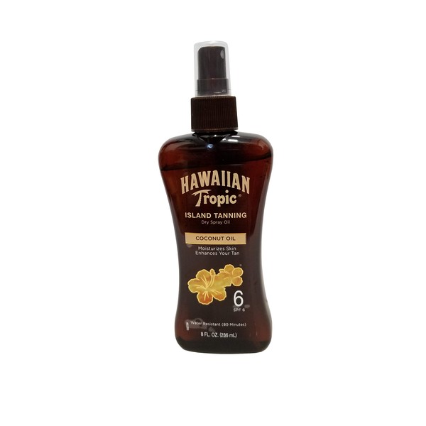 Hawaiian Tropic Dark Tanning Oil, Spray Pump, SPF 6 8 oz (Pack of 2)