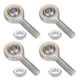 QUARKZMAN Pack of 4 SA10T/K 10mm Rod End Bearing M10 x 1.5 Male Thread with Left Hand Thread, Self-Lubricating Rod End Connections with Lock Nut
