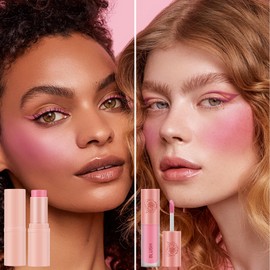 Boobeen 3 Pcs Blush Kit, Lightweight Longlasting Multi-use Cream Blush Face Makeup Blendable, Matte and Dewy Finish for All Skin Tones