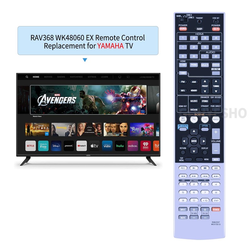 GOUYESHO New RAV297 WS31720 Remote Control for Yamaha AV Receiver
