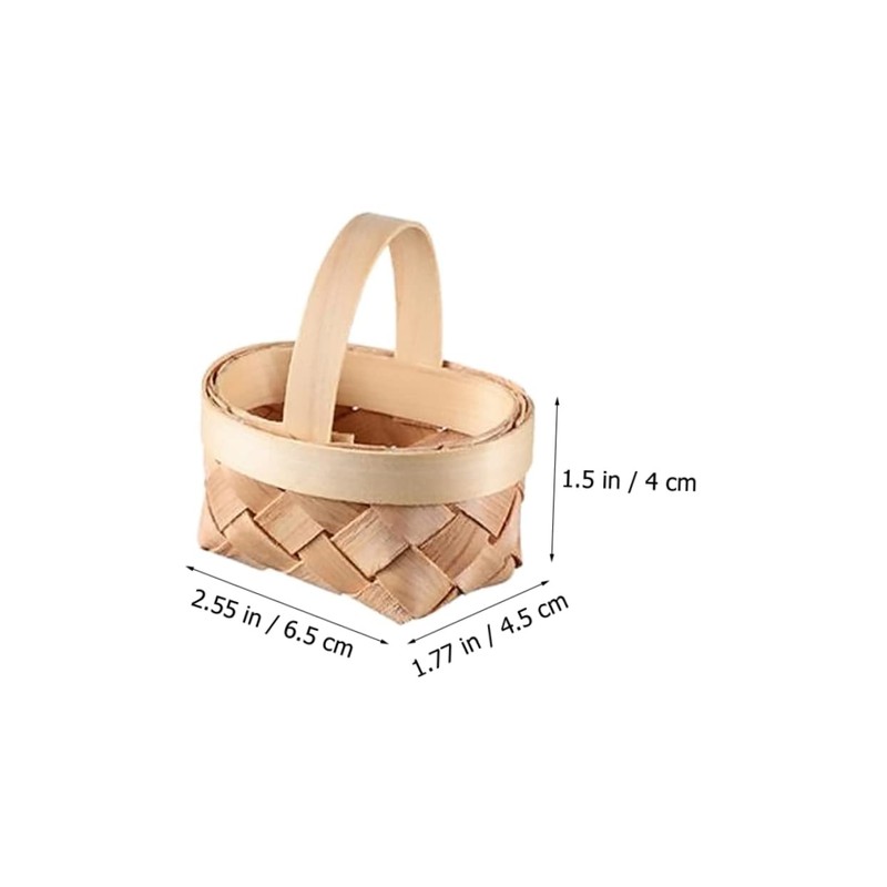 Gatuida Handmade Wooden Mini Basket Multi-function Household Woven Basket for