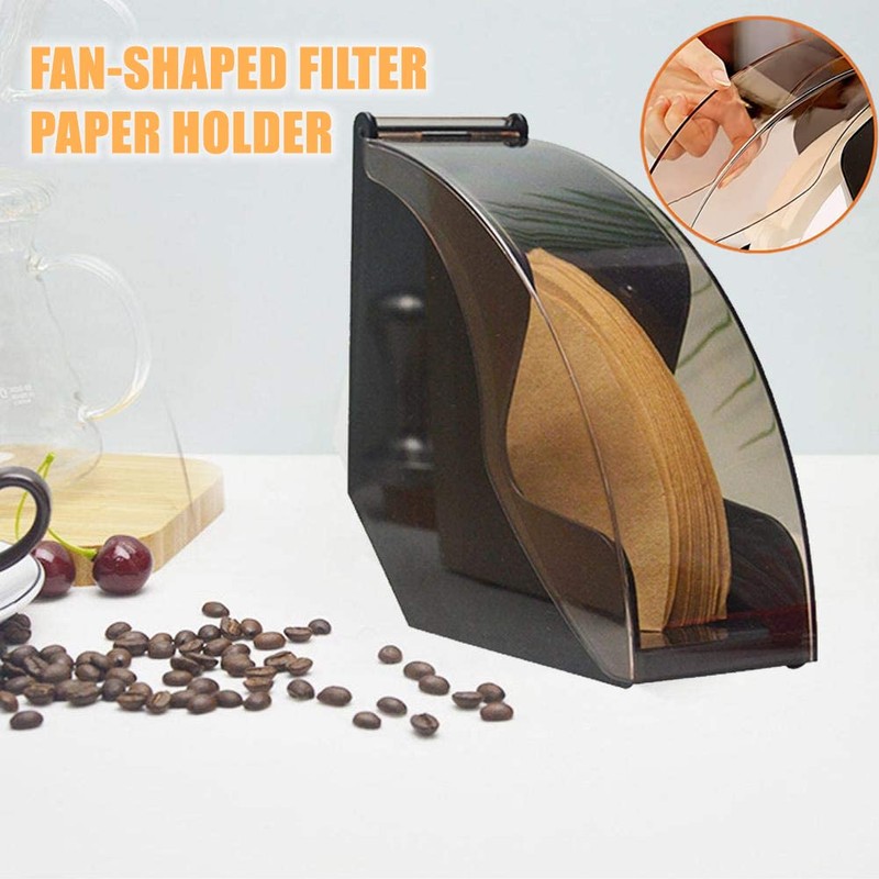 MIDOGAT Coffee Filter Holder, Dustproof Coffee Filter Box, Acrylic Coffee