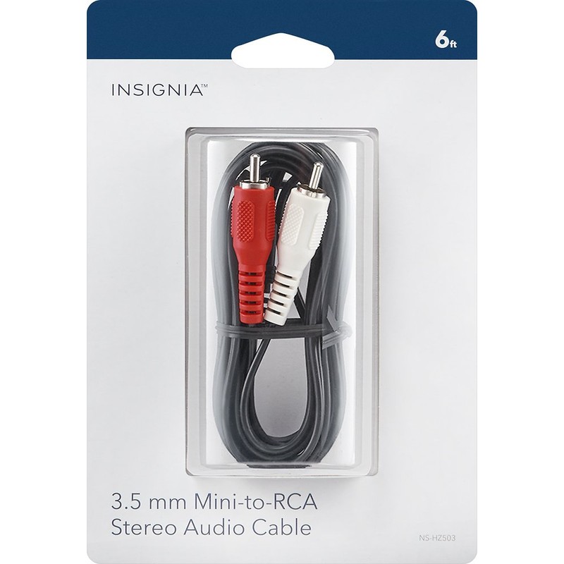 Insignia - 6' 3.5mm Mini-to-RCA Stereo Audio Cable - Black