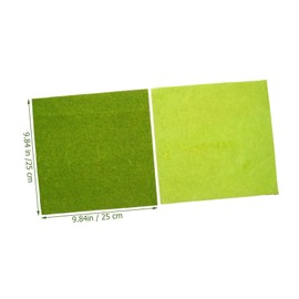 KONTONTY 25cm Square Sand Table Lawn Fake Grass DIY Micro-Landscape Decor Table Turf for Boys and Girls Model Train Trees