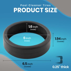 (3-Pack) Pool Cleaner Tires - 48-232 Replacement for (Compatible with) Zodiac Polaris Black Max, Polaris 3900 Sport, Polaris 480 Sport Black Max and Polaris P39 Pool Cleaner