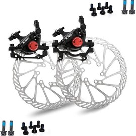 BUCKLOS MTB Bike Disc Brake kit, Mechanical Disc Brakes Aluminum Alloy Caliper for Mountain Bike with 160mm Stainless Steel Rotor/Floating Rotors