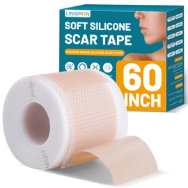 LINSIRON Silicone Scar Tape for Surgical Marks Face Stick Keloid Cover C-Section Strips Wrinkle Cream Lip Sleeping Gel Sheet Tummy Patch Hydrocolloid Roll Soft（1 Pack,1.6" x 60" ）