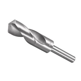 CoCud Reduced Shank Drill Bit, 25mm Cutting Edge 1/2" Shank, High Speed Steel 4241 Polished Twist Drill Bits - (Applications: for Aluminum Copper Wood Plastic)