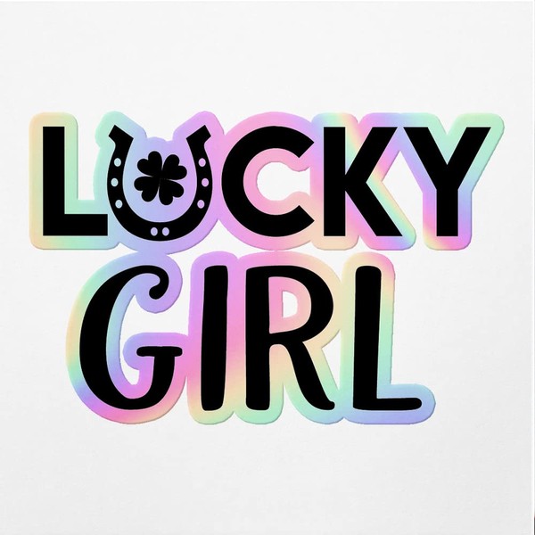 Holographic Decal Stickers of Lucky Girl Premium Waterproof Vinyl Decal