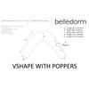 Belledorm Blue V shaped pillow case cover with poppers -