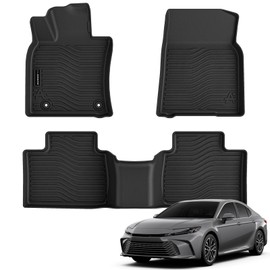 Auxko All Weather Floor Mats Fit for Toyota Camry 2025 2026 Include Hybrid LE/SE/XLE/XSE TPE Liners Camry Accessories All Season Guard Odorless Anti-Slip Floor Mats Black