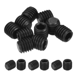 sourcing map 10Pcs Hex Socket Grub Screw, M5x5mm 304 Stainless Steel Head Socket Set Screws Flat Point Grub Bolt for Door Handles, Light Fixture Repair, Black