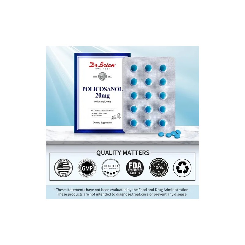 Dr. Brian Policosanol 20 Mg 90 Tabletas Sin Sabor