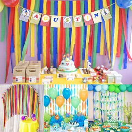 Black Crepe Paper Streamers 4 Rolls 328ft, Pack of Party Streamers for Party Decorations, Crepe Paper for Birthday, Baby Shower, Wedding Party Decorations (1.8 Inch x 82 Ft/Roll)