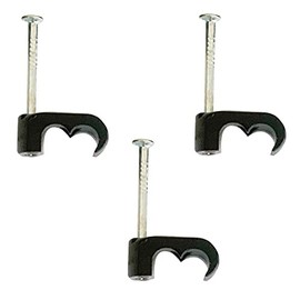 PRO ELEC PELB0632 Twin Cable Clip, Black, 2x 5mm Cables, Pack of 100