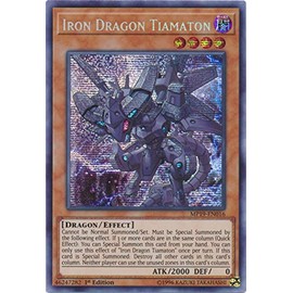 Yu-Gi-Oh! - Iron Dragon Tiamaton - MP19-EN016 - Prismatic Secret Rare - 1st Edition - 2019 Gold Sarcophagus Tin Mega Pack