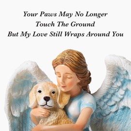 iHeartDogs Pet Memorial & Remembrance Gift - “Your Paws May No Longer Touch The Earth” Dog Angel Figurine - Loss of Dog Sympathy Gifts