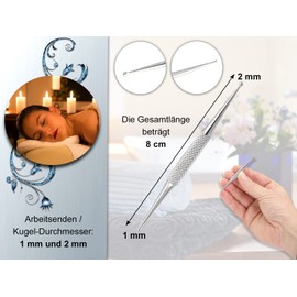 InstrumenteNrw Acupressure Pen Meridian Pen Stainless Steel Ball Diameter 1/2 mm Acupuncture Pen Acupressure Pen Massage Pen (Stainless Steel Short Model)