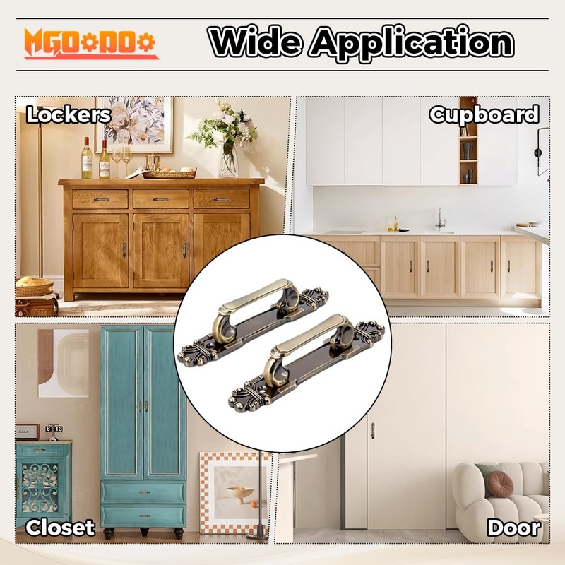 Mgoodoo 2Pcs Antique Bronze Cabinet Handles,Vintage Cabinet Handles Cupboard Handle