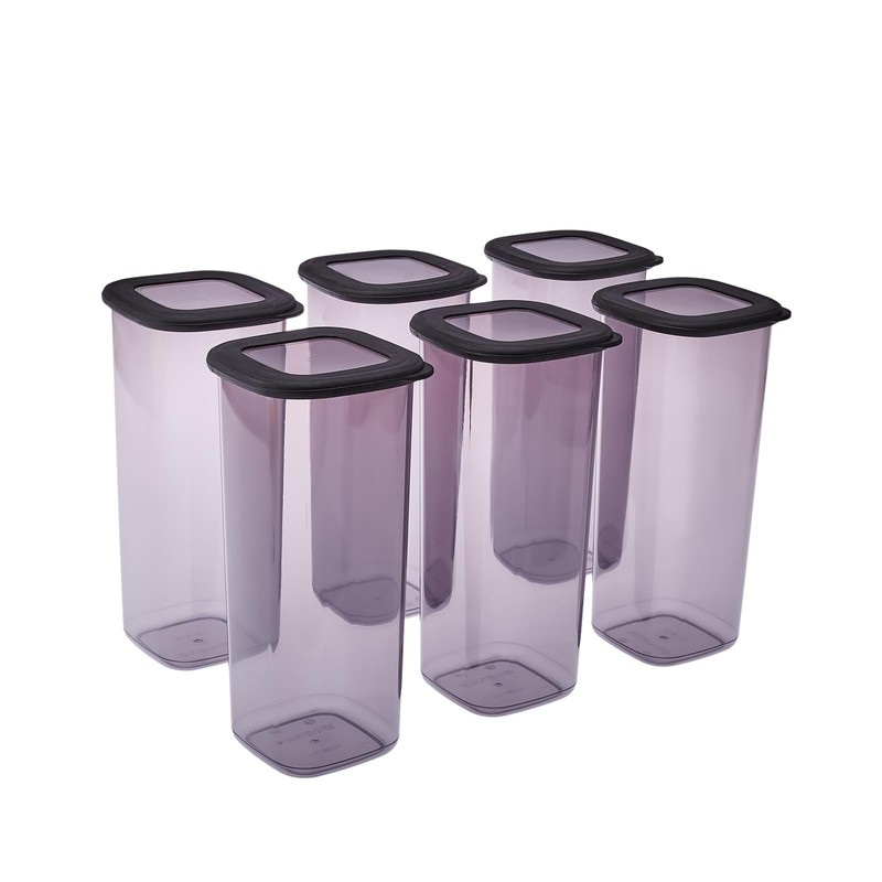 KARACA Forbs 6-Piece Storage Container, 1750ml, Anthratice