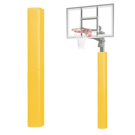 ProSlam Yellow Basketball Pole Pad 72" Tall and 2" Thick Fits 5"x5" Pole All-Weather Durable UV-Resistant Waterproof Square Basketball Pole Padding for Player Protection and Safety