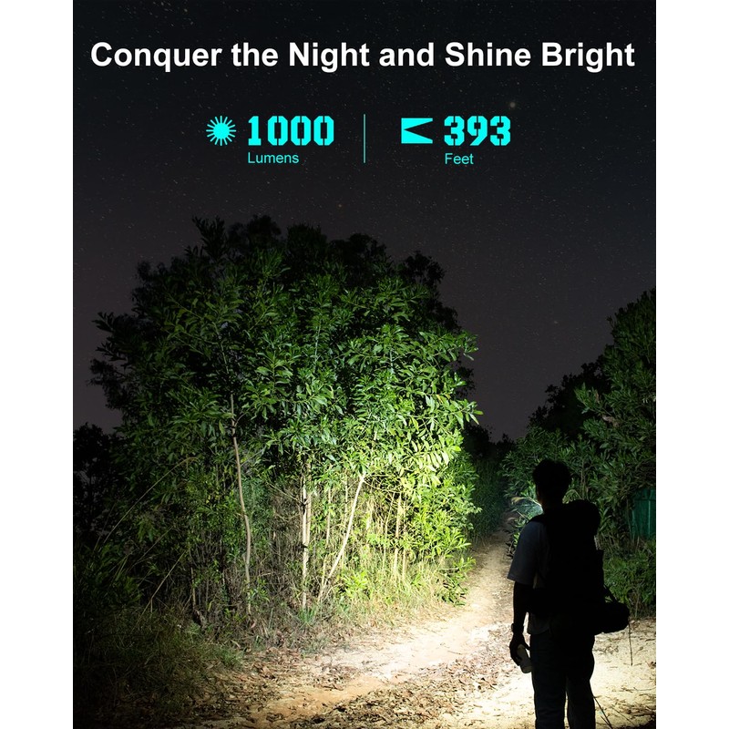 LOOP GEAR SK03 EDC Flashlight Rechargeable 1000 High Lumens, LED