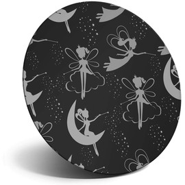 Destination Vinyl ltd Magnet for Refrigerator, Fridge BW - Cute Flying Fairies for Office, Cabinet and Whiteboard, Magnetic Stickers, 36361