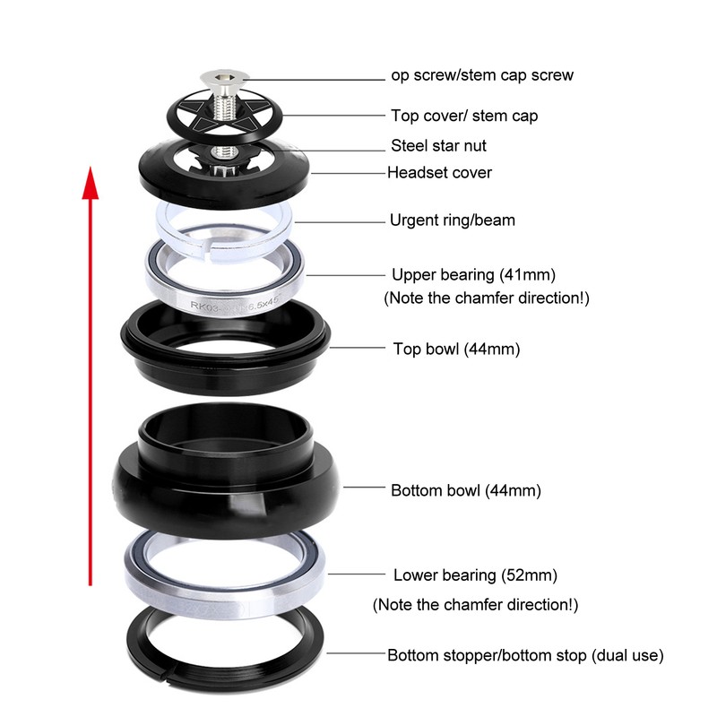 Bicycle Headset Aluminum Mountain Bike Front Fork Headset for 44mm