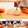 PUOPOSTY 6-in-1 Knife Sharpener with Rotary Knob, Multi-Use Sharpener for